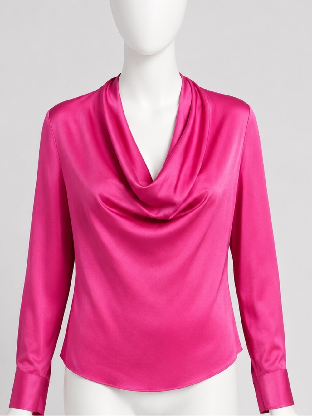 MILLY Nancy Cowl Neck Satin Top